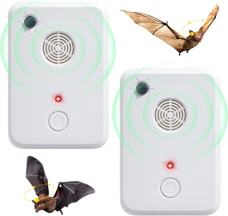 Paddsun 2 Pack Bat Repellent Devices for Attic,Bat Deterrent Devices,Bats Keep Away Removal Do It Yourself for Porch Outdoor Indoor,Friendly to Human & Pet - Image 1